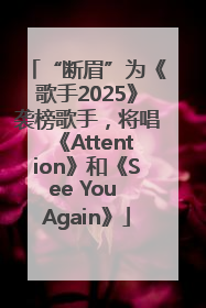 “断眉”为《歌手2025》袭榜歌手，将唱《Attention》和《See You Again》